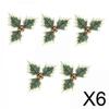 6x5Stk Künstliche Beere Weihnachtsbeere Blatt für Basteln Hochzeitsgirlande Feiertag Gold