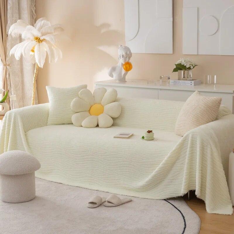 Culoare Solidă Jacquard Catifea Secțională Husă de Sofa Iarnă Super Moale Pluș Husă de Sofa Gros Non-alunecare Huse de Canapea pentru Camera de Zi
