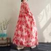 Krátký rukáv Plus size Bavlněné vintage květinové nové šaty pro ženy ležérní volné dlouhé letní šaty