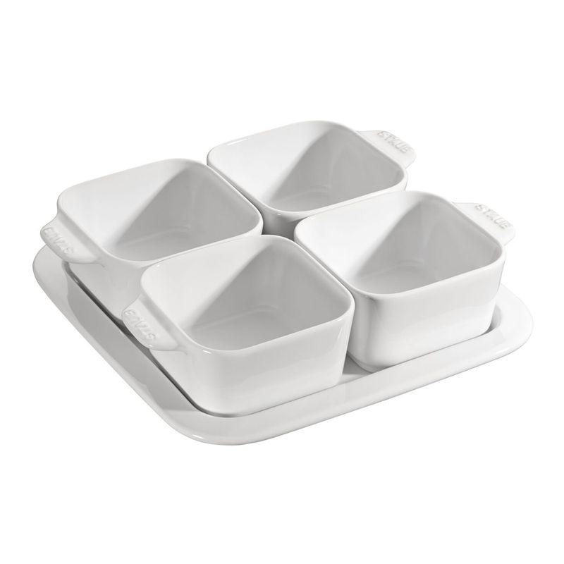 Staub Ceramic Square Serving Set (Pure White)