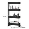 2/3/4 Layer Narrow Gap Storage Rack Shelves Organizer Open High Capacity Save Space Mobile Shelving for Kitchen Bathroom