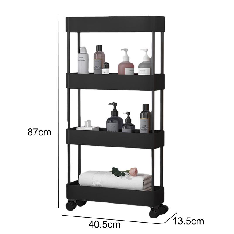 2/3/4 Layer Narrow Gap Storage Rack Shelves Organizer Open High Capacity Save Space Mobile Shelving for Kitchen Bathroom