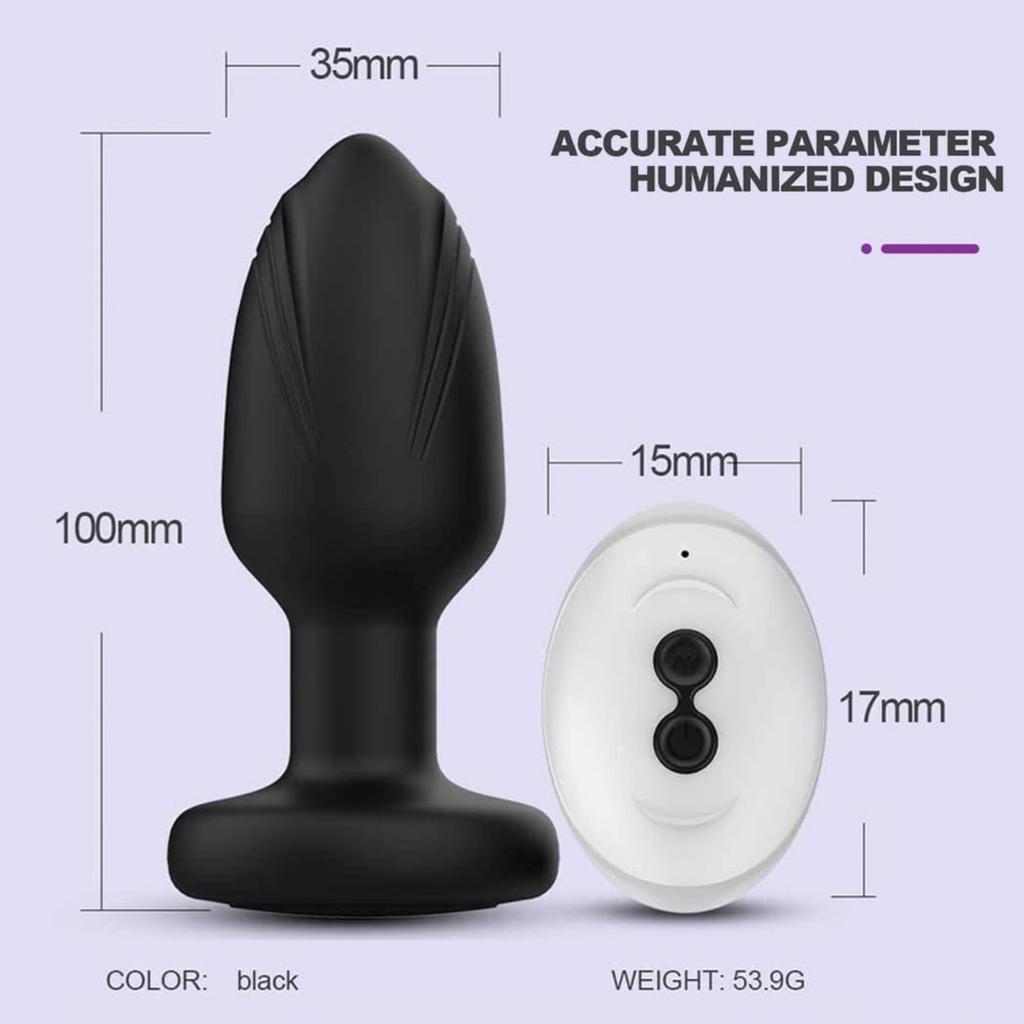 Anal Plug for Male with Light Up Vibrator Prostate Massager,360°Swing Modes Anal Toy with Remote Control for Couples Beginner Anal Training