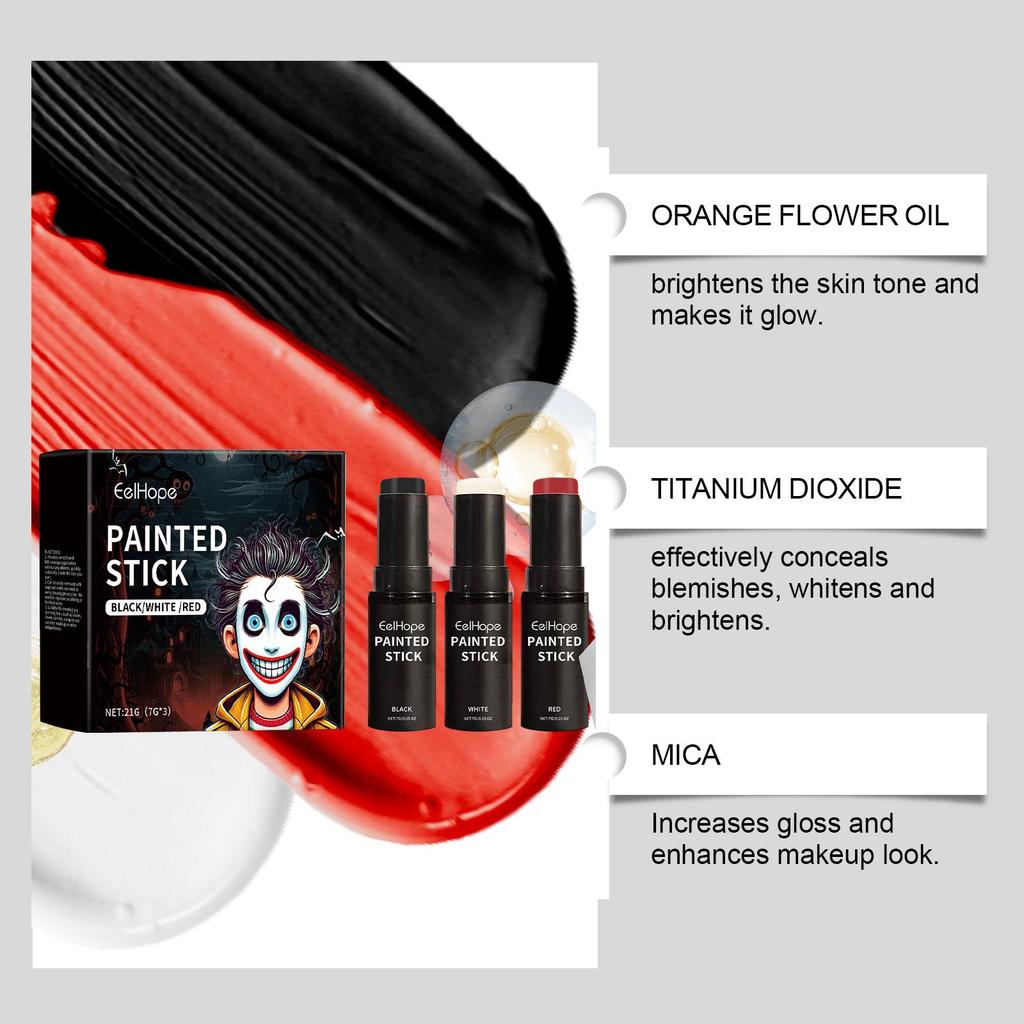 Halloween Body Paint Stick Set Full Coverage Body Paint Makeup Clown Face Paint Halloween Body Paint Stick Set Full Coverage Bod