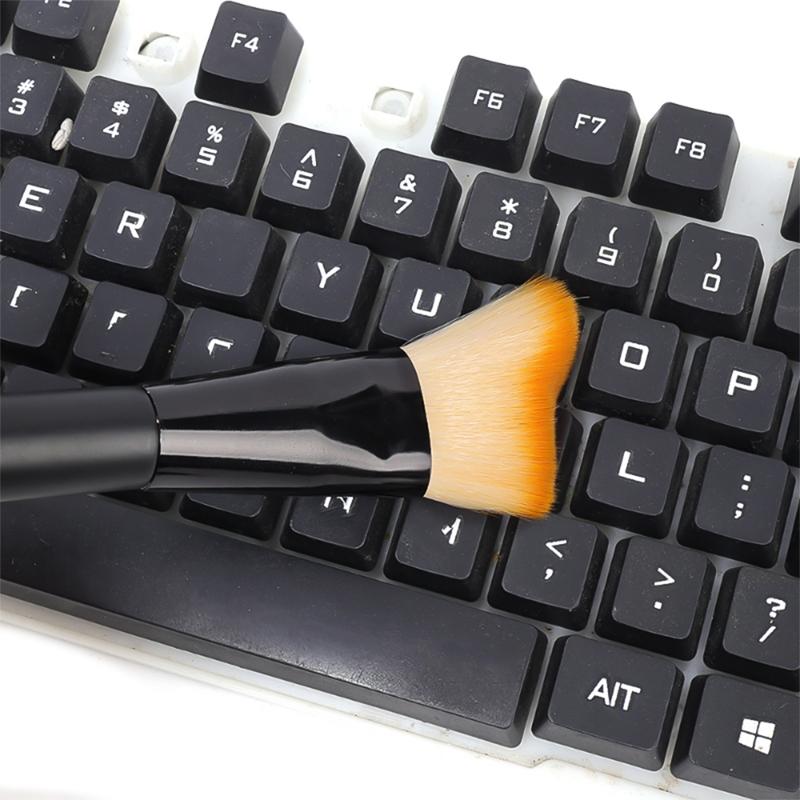 SEAMETAL Car Air Outlet Dashboard Detail Brush Long Handle Curved Soft Cleaning Brush Auto Accessories Dust Removal Cleaning Tool