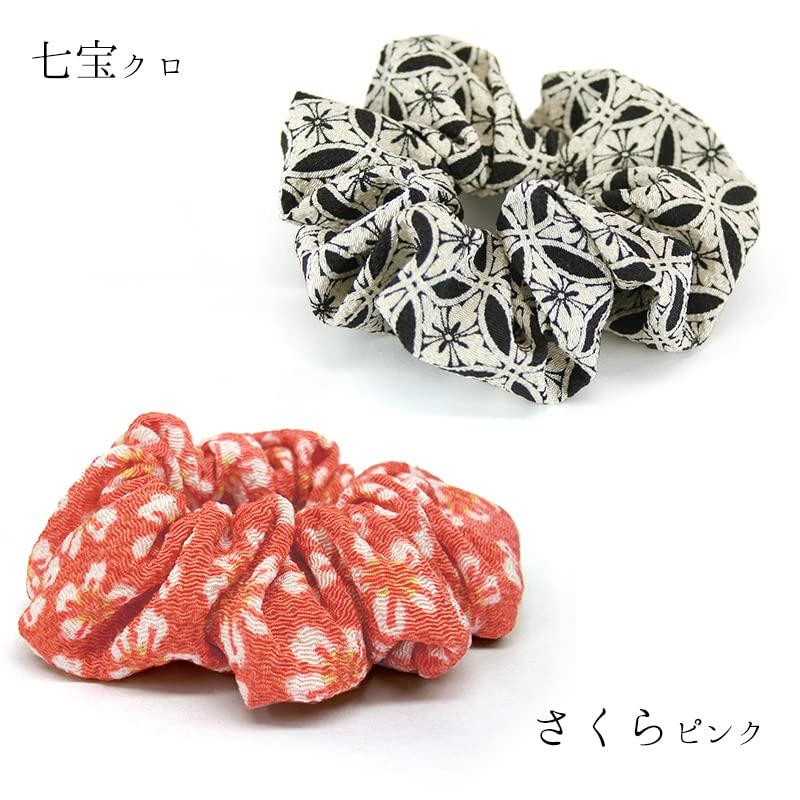 Wagara Chouchou Chirimen Kyoto Traditional Accessories Japanese Style Hair Accessory Volume Cute Made Japan (Rabbit Pink)