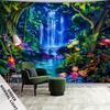 2D Blacklight Waterfall Tapestry Psychedelic Forest Wall Hanging for Bedroom Decor