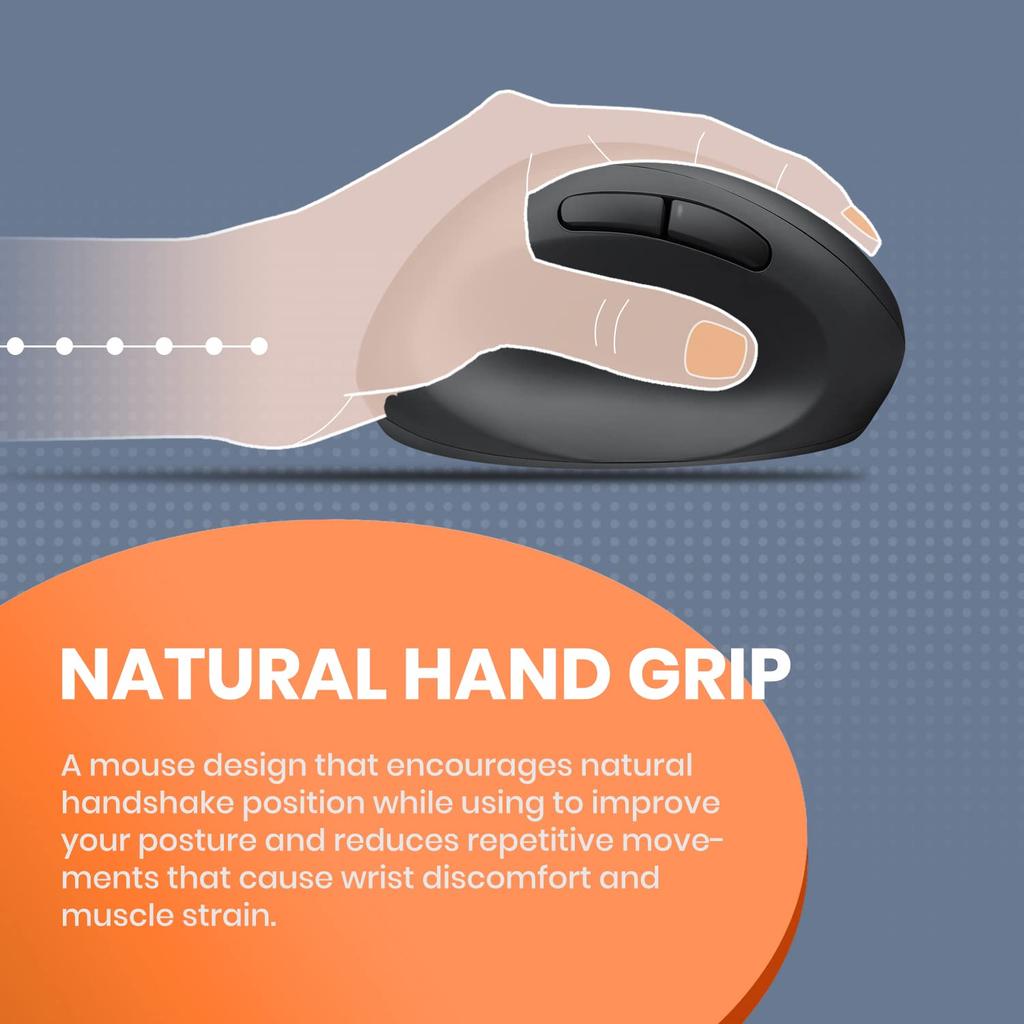 Perix Ergonomic Mouse Wireless Small Quiet Design Rubber Processed Ergonomics for Users Guaranteed PERIMICE-719L Left-handed [Genuine Product]