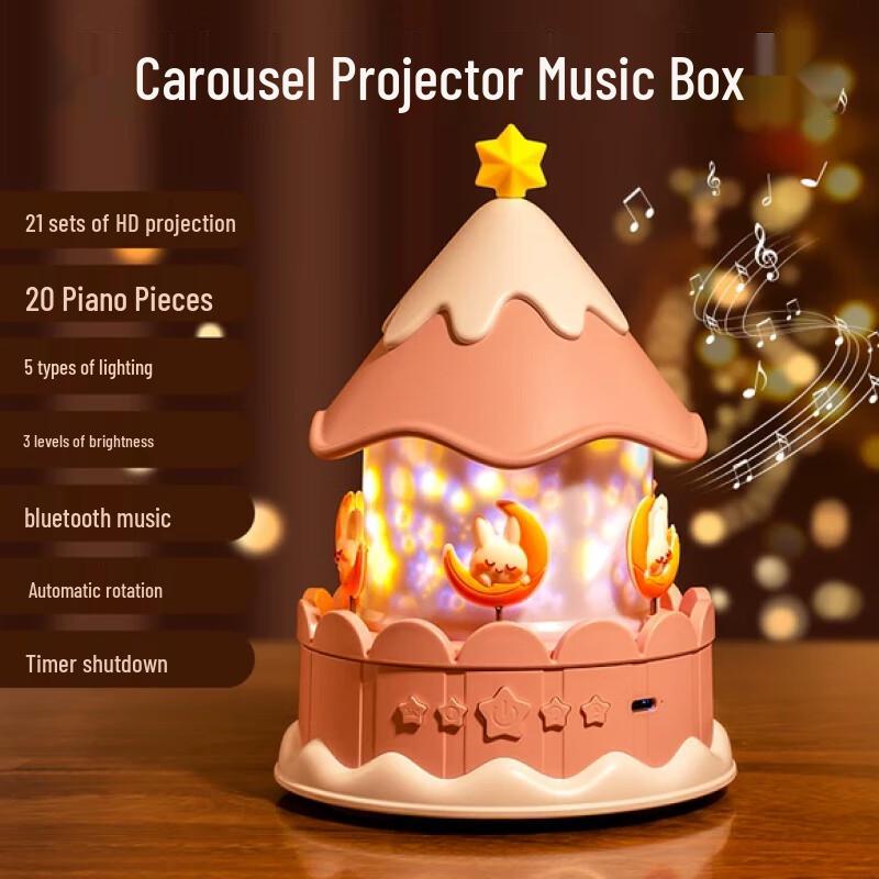 Starry Sky Projector Night Light & Music Box for Kids
