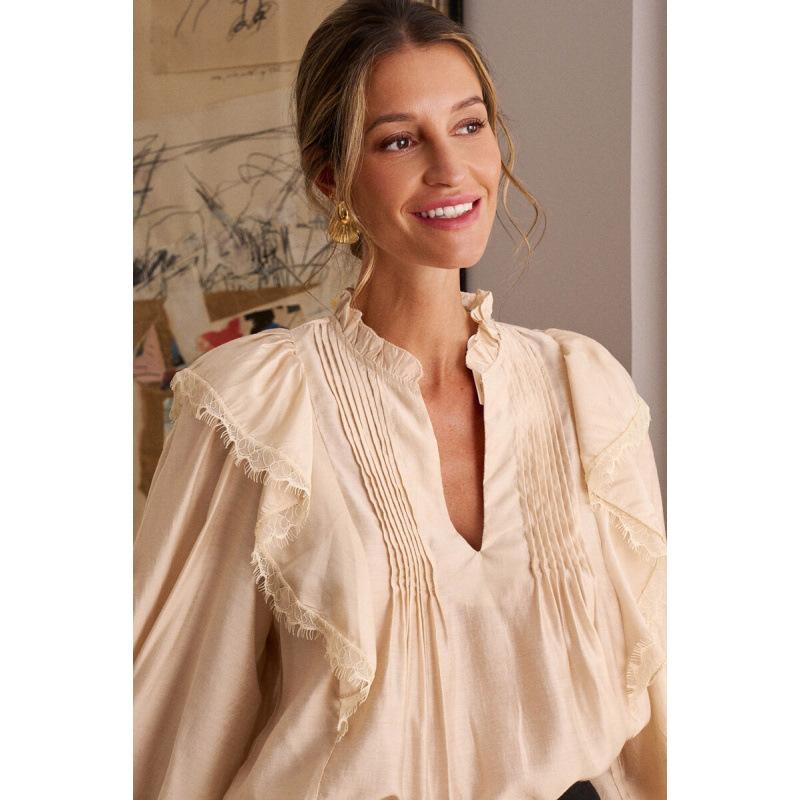 TEMU Summer Fashion V-Neck Blouse Women L хаки