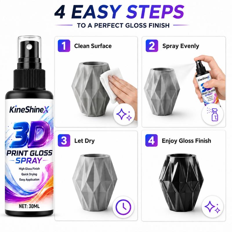 3D Print Polishing Liquid Fast Curing Long Lasting Bright Gloss Coating Spray for DIY 3D Printing Model Craft Maker Hobby Use