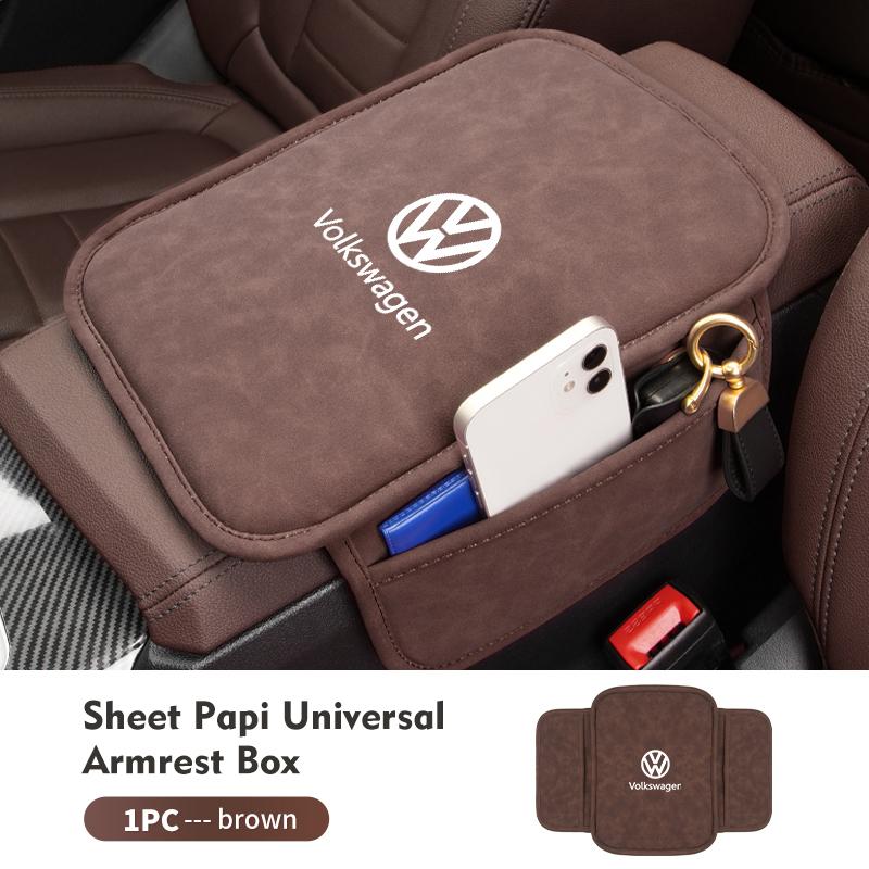 Für Volkswagen VW Universelle Auto-Armlehnenabdeckung Leder Auto-Armlehnenbox-Polster Scirocco Jetta Käfer Golf 4 5 6 Passat Polo B5