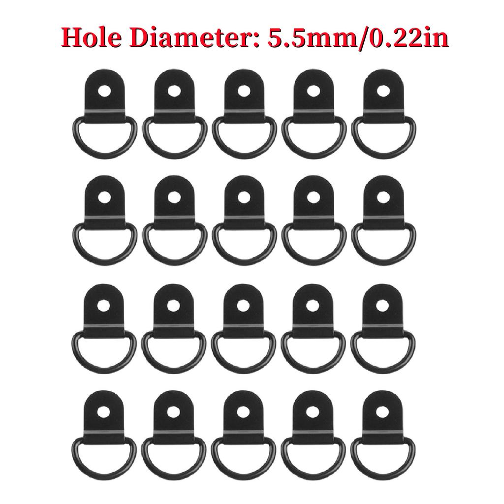 20PCS/10PCS D Shape Tie Down Anchor Rings Iron Stainless Steel Cargo Tie Down Ring for Car Truck Trailers RV Boats