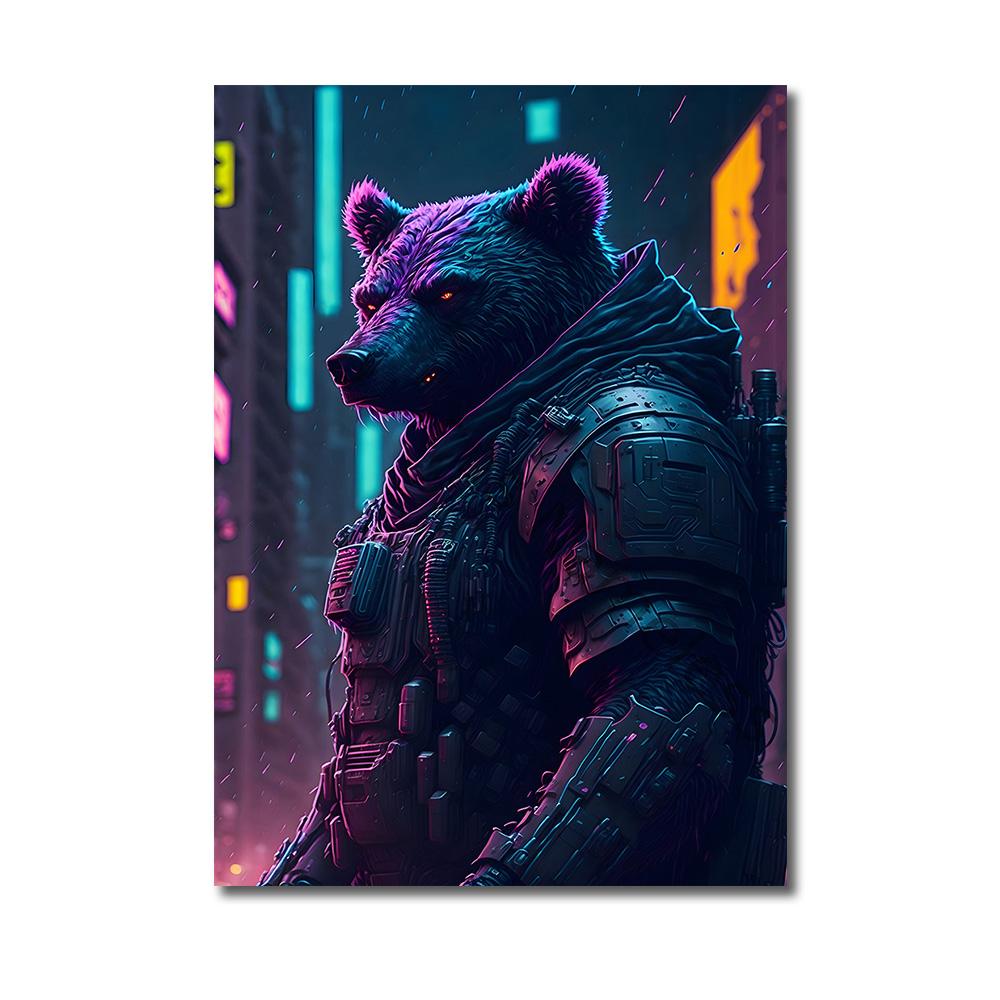 Satın alın Cyberpunk Cat Animal Poster Print Wall Art Anime Canvas ...