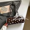 Bolso de Mano para el Trabajo, Bolso Almohada de Puntos, Bolso de Hombro con Correa