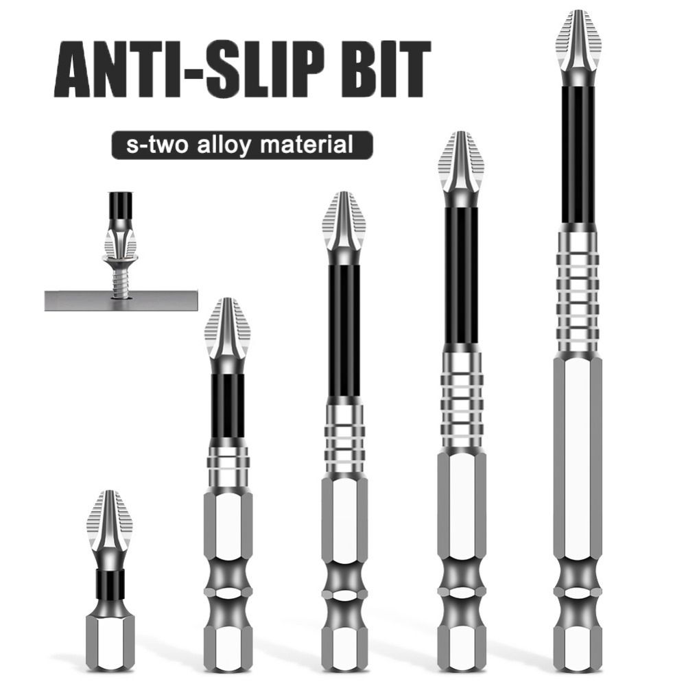K5 Non-slip Impact Phillips Screwdriver Bit S2 Alloy Cross Drill Bit Portable Driver Bit