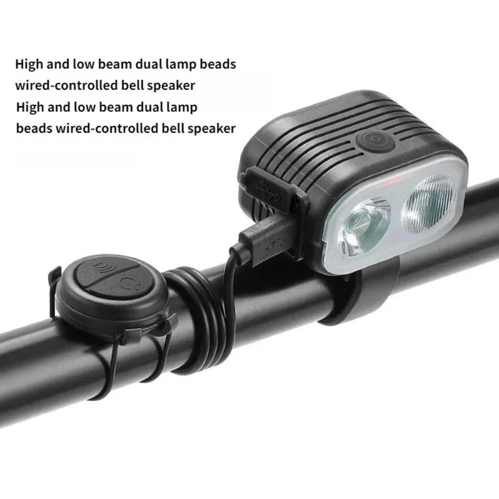2 In 1 USB 120dB Loud Horn Cycling Flashlight Bicycle With Horn 2000LM Bicycle COB Front Light Rechargeable Waterproof Light