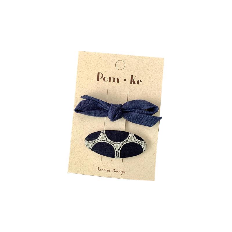 Polka Dot Blue Bow Hair Clip - Versatile Korean Style Baby Accessory