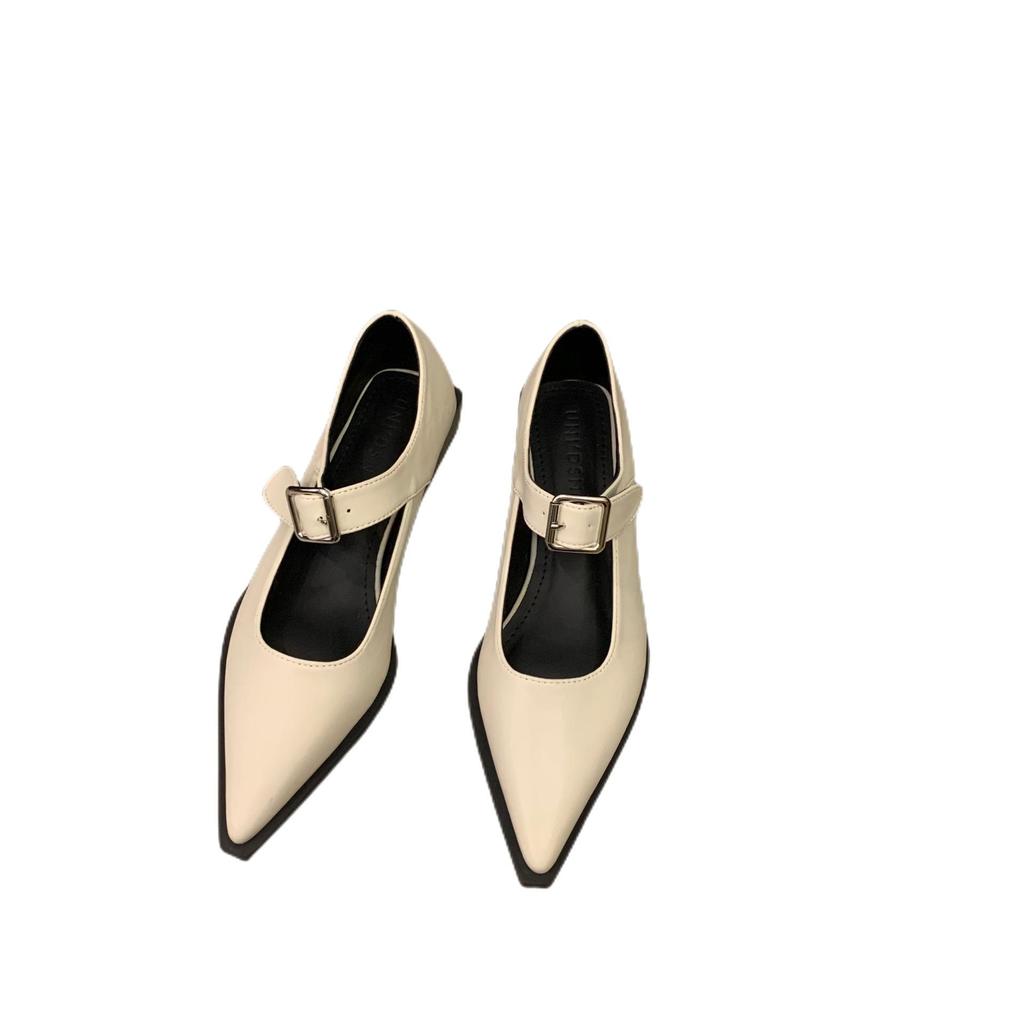 Mary-Jane-Schuhe für Damen, Pumps mit niedrigem Absatz, klobiger Blockabsatz, bequeme Abendschuhe, spitze Mary-Jane-Pumps mit geschlossener Zehenpartie und verstellbarem Riemen