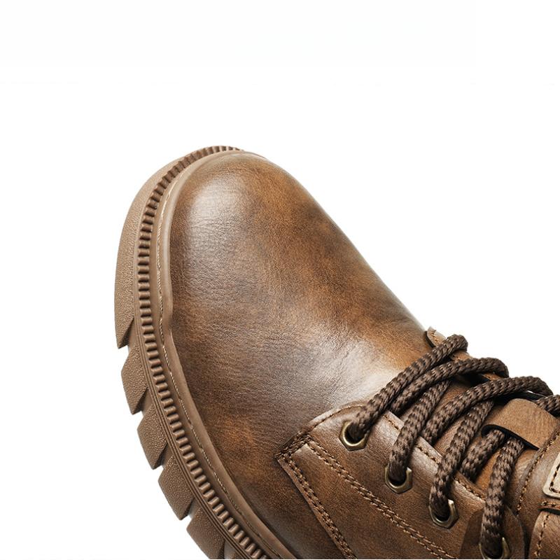 Men's High-top Leather Shoes Ankle Boots Outdoor Shoes