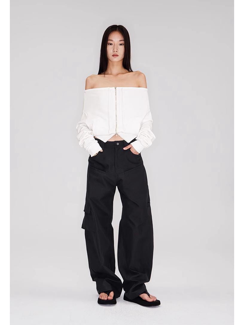 

Retro American Silhouette Cargo Pants - Green, Wide-Leg, Versatile, Casual, New Autumn XXL чёрный