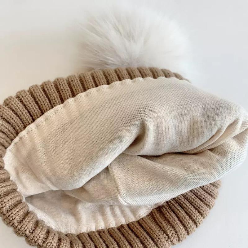 New Children's Rhombus Jacquard Knitted Ear Protection Hat for Boys and Girls' Babies Autumn and Winter Fleece Warm Hat