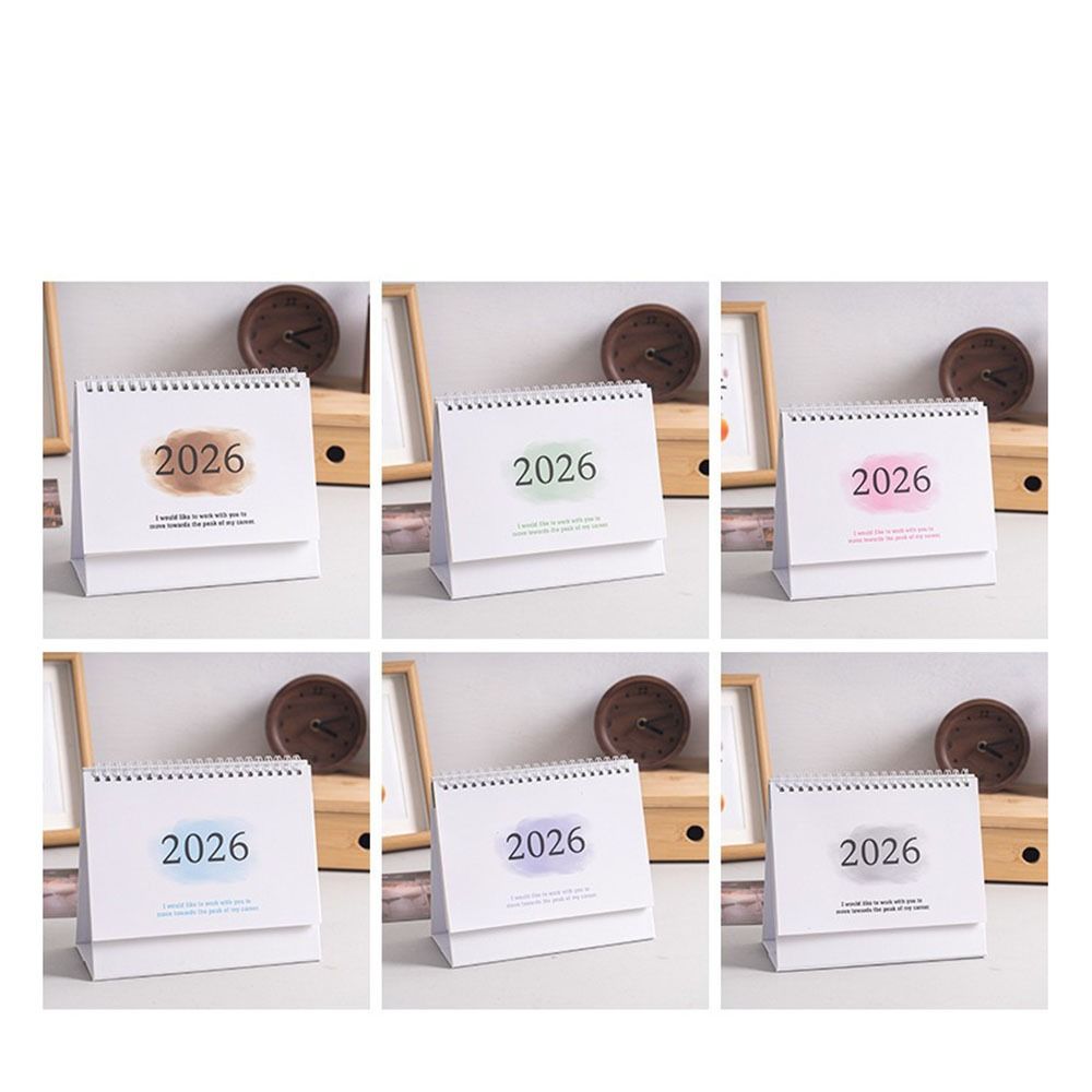 Gradient Color 2026 Desk Calendar Small Fresh Thickened Paper New Year Calendar To Do List Time Management