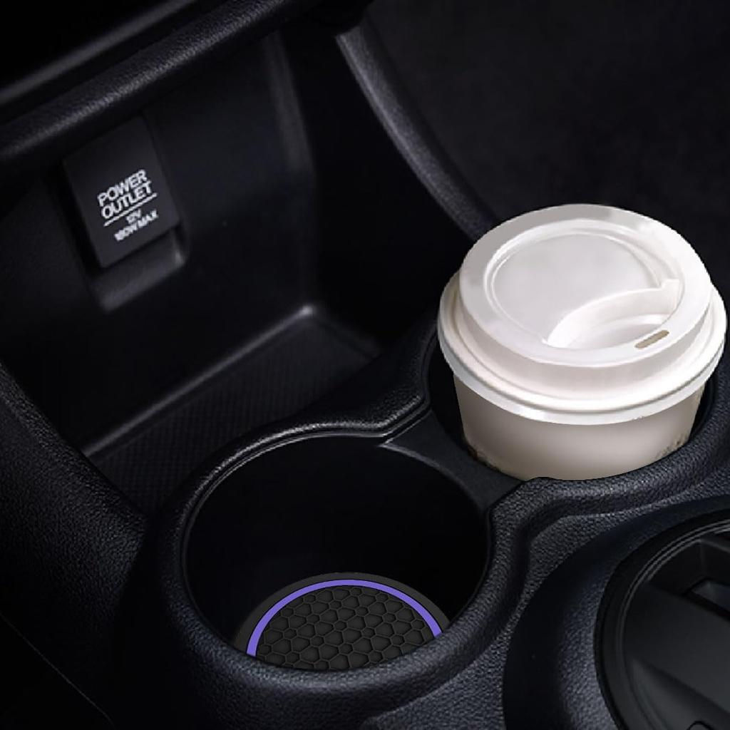 4PCS Car Cup Holder Coasters, Dustproof Automotive Interior Accessories Mat,2.75 Inch Non-Slip Ert Water Bottle Holder Pads, Universal For Vehicles,
