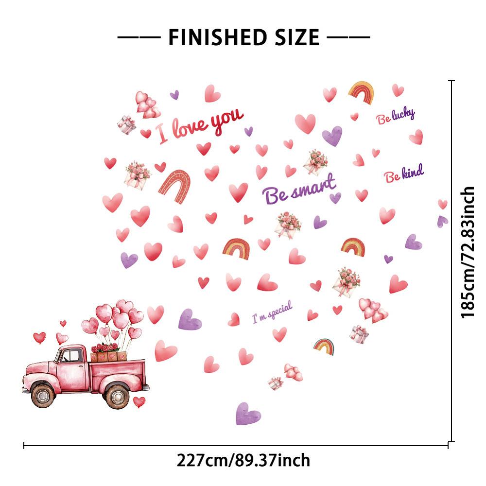 1set Translucent PVC Self Adhesive Wall Stickers Waterproof Animal Print Decals for Home Living Room Bedroom Wall Decoration Heart