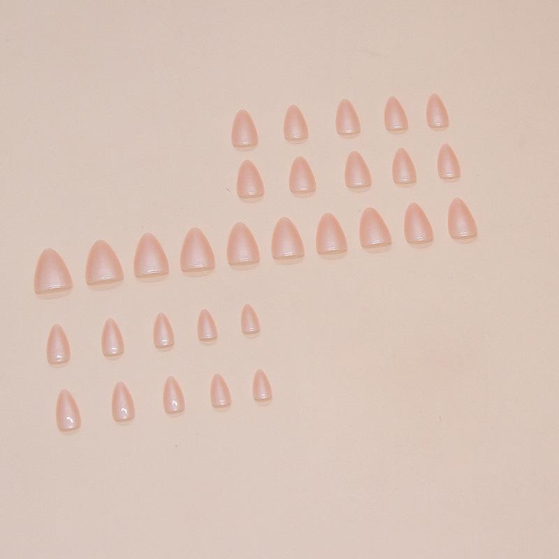 Fairy Style Light Color Wearable Solid Nail Patches, 30 Ice Transparent Tips