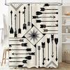 Black And White Arrow Shower Curtain Bathroom Decor With Native American Theme For Home Design 3D Printed Waterproof Shower Curt