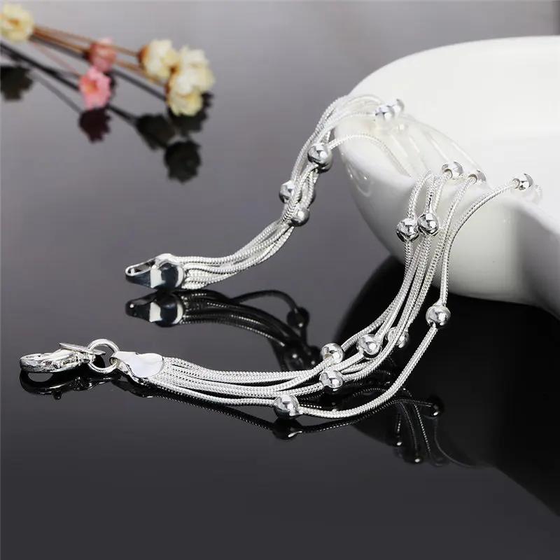 High Quality   Copper Bracelet 8 Inches 20cm 5 Wire Beaded Chain For Women lady men Fashion Birthday Gift Jewelry