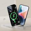 Black Scary Ghost Eye Monstrous Line Art Phone Case Magesafe Magnetic Wireless Charge Case For iPhone 16 14 Pro Max Plus Mini