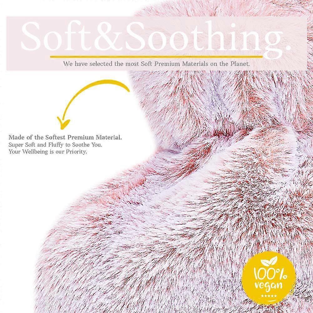 1.8L Large Hot Water Bottle with Soft Fluffy Cover for Adults & Kids, Winter Warmth Essential, Cozy Gift