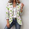 Women's Floral Print Long Sleeve Ruffle Trim Cardigan Top for Casual Everyday Wear