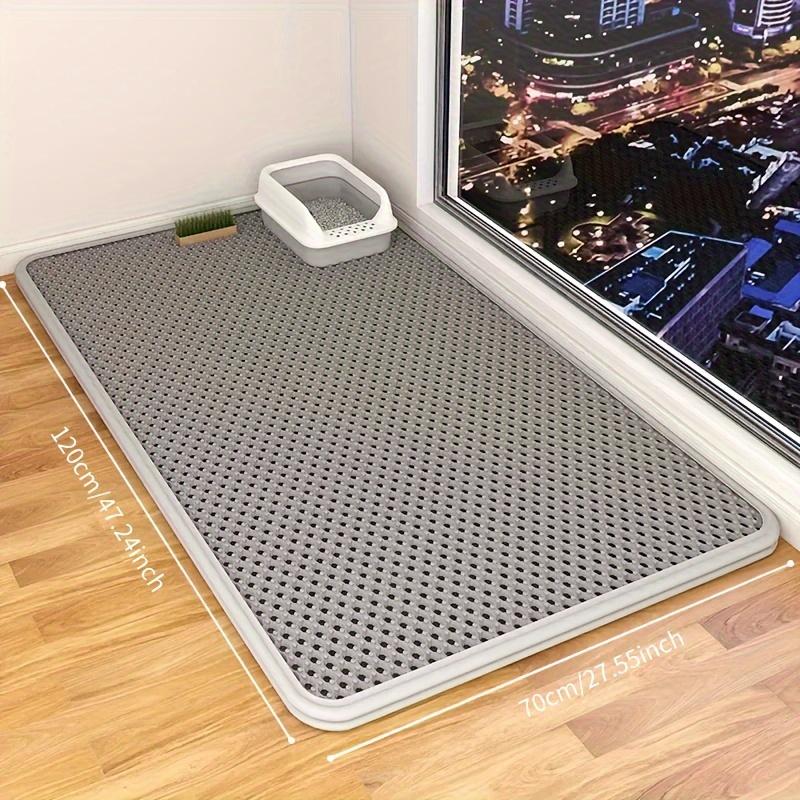 Extra-Large Dual-Layer Cat Litter Mat - EVA Material, Anti-Splash & Leak-Proof Design, Perfect for Indoor Cat Litter Boxes