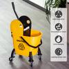 25L Mop Bucket, with Wringer, Wheels and Handle - Yellow
