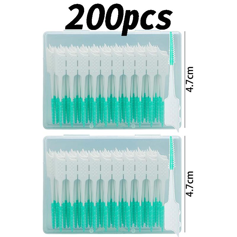 20/500pcs Disposable Soft Rubber Interdental Brush Teeth Cleaning Tool Dental Cleaning Between Toothbrush Oral Hygiene Care Tool