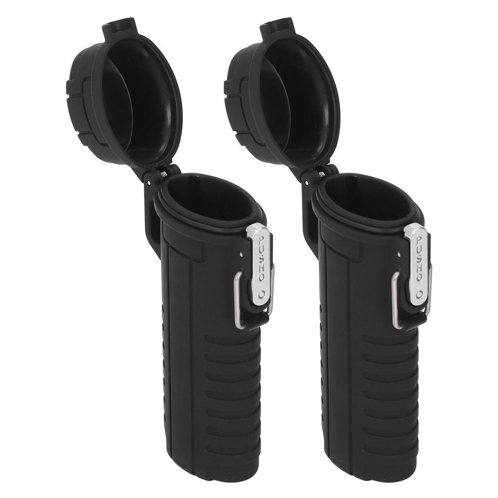 2 Pcs Water Proof Storage Tube Airtight Cover Rubber Sealing Ring Plastic Tube Storage Box for Outdoor Camping Travel