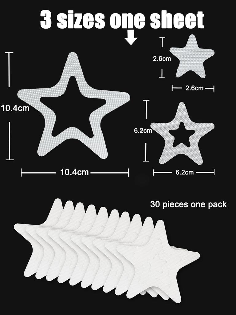 10pcs Star-Shaped Bathtub Sticker Waterproof Anti-Slip Floor Stair Tape Strips Swing Pool Floor Anti-skid Pad Stickers