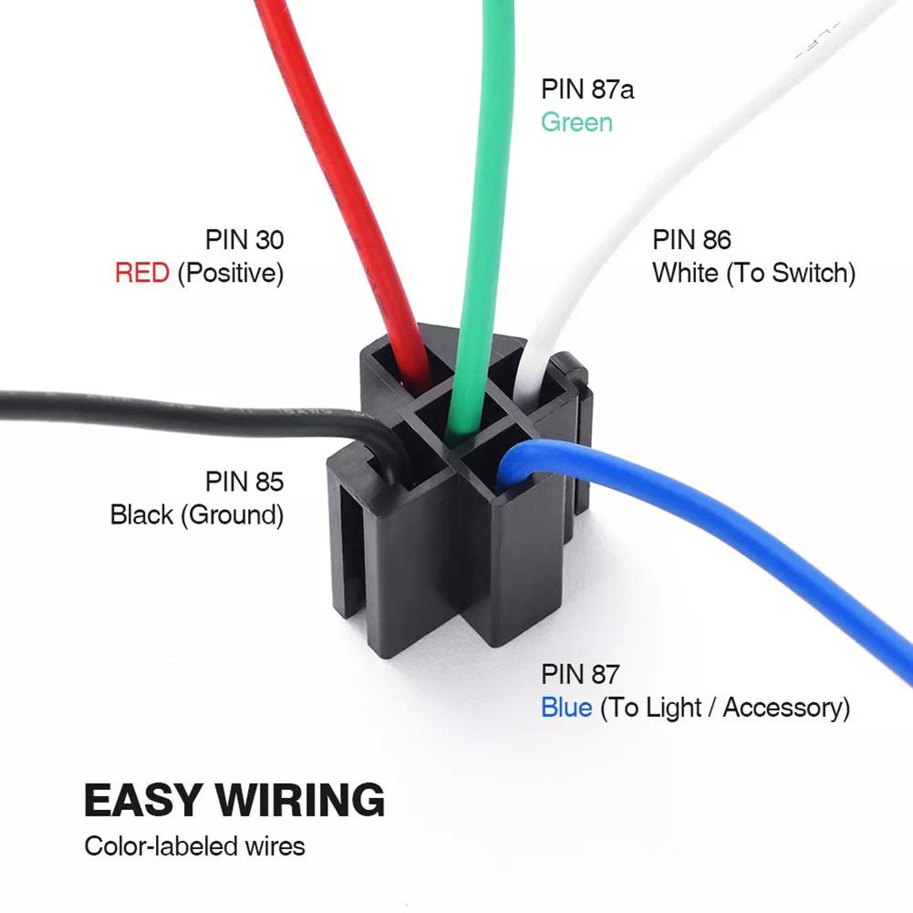 6pcs 30A Fuse Relay Switch Harness Set 12V DC 5-Pin SPST Automotive Relays Automobile Fuse Relay Switch Wiring Harness Kit