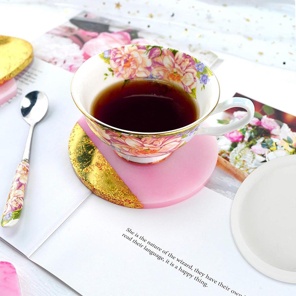 DIY Coaster Plate Molds Geometry Tray Cup Mat Silicone Molds for DIY Art Craft Cups Mats Epoxy Resin Coaster Molds