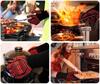 Anti-Cut Fireproof Oven Mitts Silicone Non-Slip Heat Resistant Kitchen Grilling Gloves Barbecue Cooking Baking Smoker Gloves