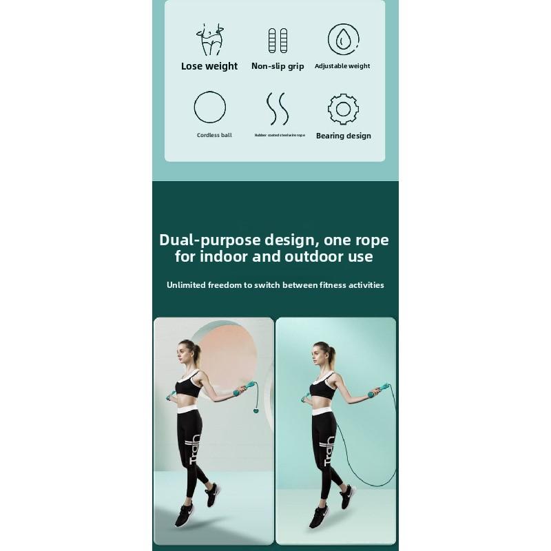Trendy Cordless Jump Rope with Weighted Balls, Dual-Use Wireless Weighted Jump Rope for Slimming, Indoor Fitness Exercise
