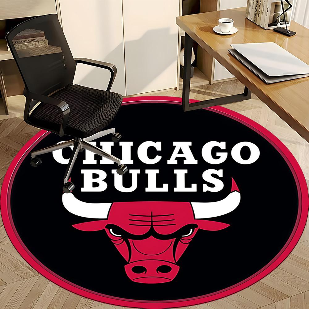 1 szt. Dywanik pod krzesło Chicago Bulls do biura, antypoślizgowy, miękki i trwały dywanik biurowy, idealny do biura yy250925257