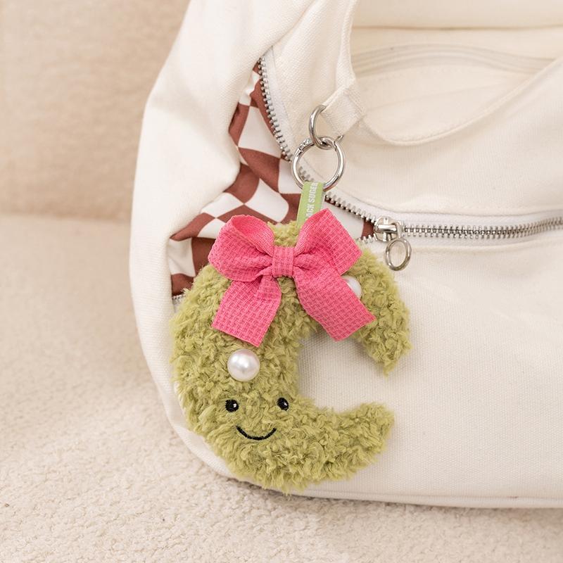 Sweet Green Wreath Plush Toy Stuffed Smiling Humanoid Pink Bow Tie Plushie Kawaii Home Decor Christmas Gift