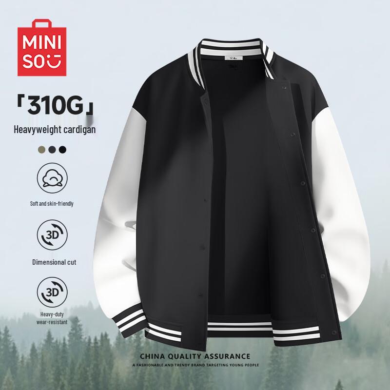 MINISO Men's Colorblock Retro Baseball Jacket