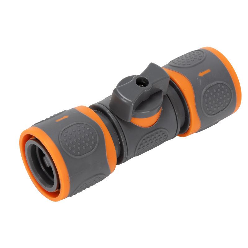 Two-Way ABS Rubber Coated Dual Quick Connect Pipe Nipple Hose Connector