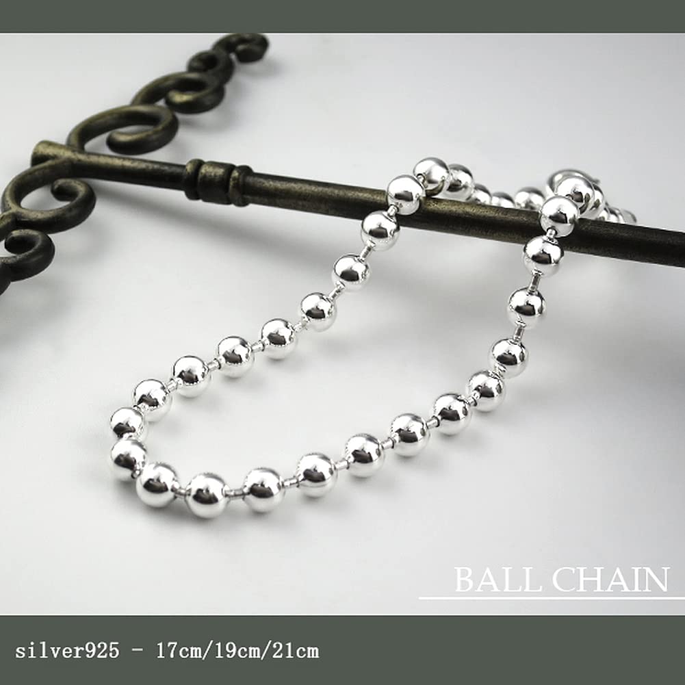 [Shinjuku Gin no Kura] 4.5mm Ball Chain Silver 925 Bracelet, Approximately 17cm Long, Oversized, Beautiful, Impactful, and Voluminous for Women