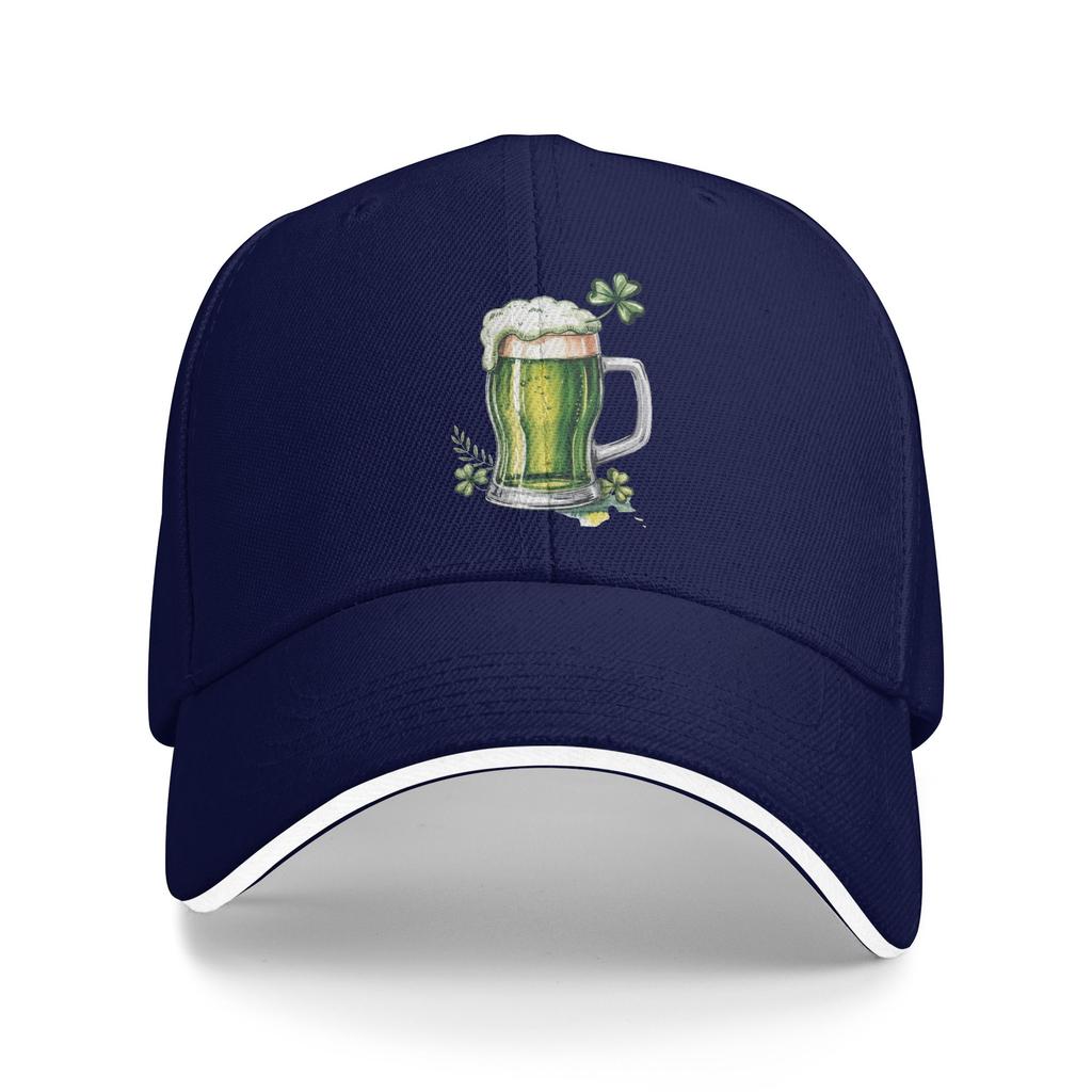 Women Unisex Saint Patricks Day Beer Mug Outdoor Hat  Trucker Cap Casual Baseball Cap Sports Sunshade